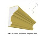 Ancadrament decorativ pentru fatada D003 din polistiren expandat laminat cu rasina, dimensiune 75x125mm, lungime 2m
