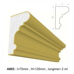 Ancadrament decorativ pentru fatada D003 din polistiren expandat laminat cu rasina, dimensiune 75x125mm, lungime 2m
