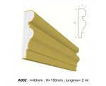 Ancadrament decorativ pentru fatada D002 din polistiren expandat laminat cu rasina, dimensiune 40x150mm, lungime 2m