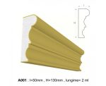 Ancadrament decorativ pentru fatada D001 din polistiren expandat laminat cu rasina, dimensiune 50x130mm, lungime 2m