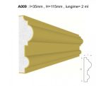 Ancadrament decorativ pentru fatada D009 din polistiren expandat laminat cu rasina, dimensiune 35x115mm, lungime 2m.