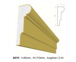 Ancadrament decorativ pentru fatada D015 din polistiren expandat laminat cu rasina, dimensiune 40x110mm, lungime 2m.