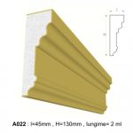 Ancadrament decorativ pentru fatada D022 din polistiren expandat laminat cu rasina, dimensiune 45x130mm, lungime 2m.
