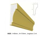 Ancadrament decorativ pentru fatada D025 din polistiren expandat laminat cu rasina, dimensiune 40x110mm, lungime 2m.