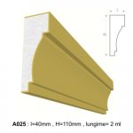 Ancadrament decorativ pentru fatada D025 din polistiren expandat laminat cu rasina, dimensiune 40x110mm, lungime 2m.