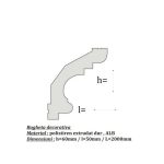Bagheta decorativa de colt de culoare alba, DCE-01, dimensiune h=60 x l=50, lungime 2ml - imagine 2