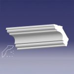 Bagheta decorativa de colt de culoare alba, DCE-04, dimensiune h=60 x l=60, lungime 2ml