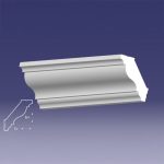 Bagheta decorativa de colt de culoare alba, DCE-05, dimensiune h=60 x l=55, lungime 2ml