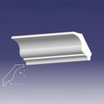 Bagheta decorativa de colt de culoare alba, DCE-08, dimensiune h=60 x l=60, lungime 2ml