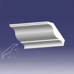 Bagheta decorativa de colt de culoare alba, DCE-10, dimensiune h=80 x l=90, lungime 2ml