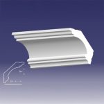 Bagheta decorativa de colt de culoare alba, DCE-14, dimensiune h=80 x l=80, lungime 2ml