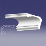 Bagheta decorativa de colt de culoare alba, DCE-16, dimensiune h=90 x l=125, lungime 2ml