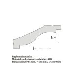 Bagheta decorativa de colt de culoare alba, DCE-17, dimensiune h=65 x l=135, lungime 2ml - imagine 3