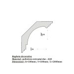 Bagheta decorativa de colt de culoare alba, DCE-18, dimensiune h=100 x l=100, lungime 2ml - imagine 3