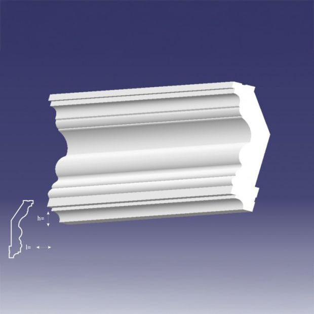 Bagheta-decorativa-de-colt-de-culoare-alba-DCE-21-5 Bagheta decorativa de colt de culoare alba, DCE-21, dimensiune h=115 x l=48, lungime 2ml - imagine 1