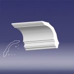 Bagheta decorativa de colt de culoare alba, DCE-23, dimensiune h=115 x l=115, lungime 2ml
