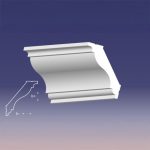Bagheta decorativa de colt de culoare alba, DCE-24, dimensiune h=115 x l=105, lungime 2ml
