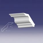 Bagheta decorativa de colt de culoare alba, DCE-25, dimensiune h=115 x l=105, lungime 2ml