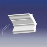 Bagheta decorativa de colt de culoare alba, DCE-28, dimensiune h=125 x l=85, lungime 2ml