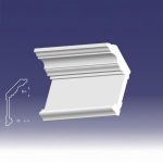 Bagheta decorativa de colt de culoare alba, DCE-29, dimensiune h=145 x l=65, lungime 2m