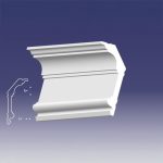 Bagheta decorativa de colt de culoare alba, DCE-30, dimensiune h=145 x l=65, lungime 2ml