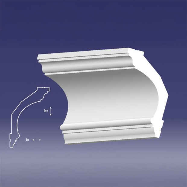 Bagheta-decorativa-de-colt-de-culoare-alba-DCE-31 Bagheta decorativa de colt de culoare alba, DCE-31, dimensiune h=145 x l=95, lungime 2ml - imagine 1