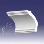 Bagheta decorativa de colt de culoare alba, DCE-32, dimensiune h=145 x l=115, lungime 2ml