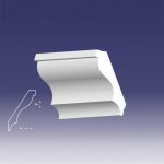 Bagheta decorativa de colt de culoare alba, DCE-33, dimensiune h=170 x l=115, lungime 2ml