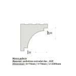 Masca galerie DD-02, din polistiren extrudat, de culoare alba, dimensiune h=70 x l=70, lungime 2ml - imagine 3