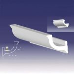 Scafa decorativa pentru banda LED DS-03, din polistiren extrudat de culoare alba, dimensiune h=100 x l=110, lungime 2 ml