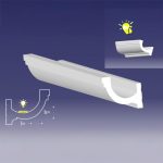 Scafa decorativa pentru banda LED DS-07, din polistiren extrudat de culoare alba, dimensiune h=80 x l=100, lungime 2 ml