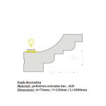Scafa decorativa pentru banda LED DS-08, din polistiren extrudat de culoare alba, dimensiune h=76 x l=120, lungime 2 ml - imagine 4
