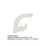 Scafa decorativa pentru banda LED DS-10, din polistiren extrudat de culoare alba, dimensiune h=100 x l=100, lungime 2 ml - imagine 3