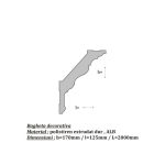 Bagheta decorativa de colt de culoare alba, DCE-34, dimensiune h=170 x l=125, lungime 2ml - imagine 3