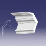Bagheta decorativa de colt de culoare alba, DCE-37, dimensiune h=220 x l=115, lungime 2ml